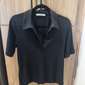 Abercrombie & Fitch Black Polo-Style Short Sleeve Top